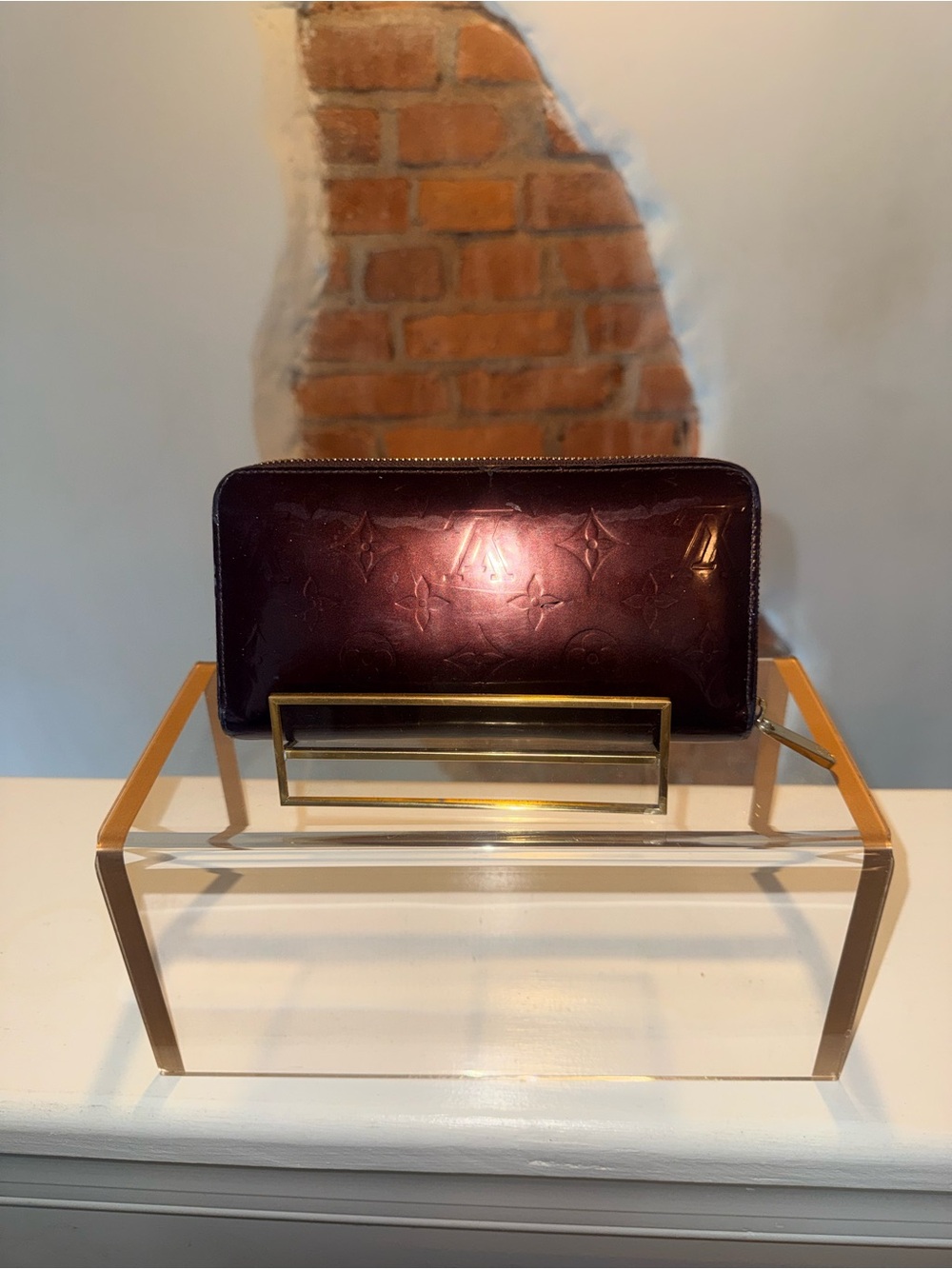 Louis Vuitton Monogram Vernis Zippy Wallet Amarante Authentic